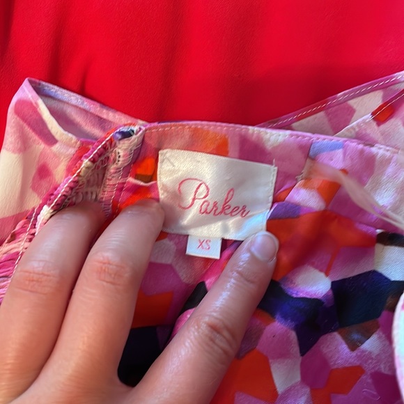 Parker pink silk strapless cocktail dress, size 0 or XS - Picture 5 of 6